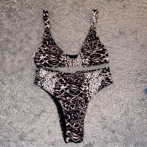 Random Print High Waist Bikini